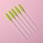 Набор щёточек для бровей и ресниц, силиконовые, 10,5 см, 5 шт, цвет прозрачный/МИКС - фото 24646952