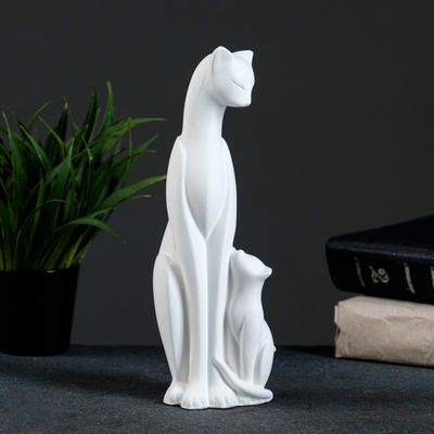 Фигурка гипс «Кошка с котенком», 21×7×7 см