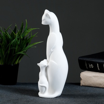 Фигурка гипс «Кошка с котенком», 21×7×7 см