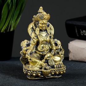 Фигура 'Кубера-бог богатства' состаренное золото, 11х7х6см