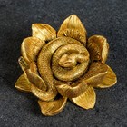 Фигура "Змея в лотосе" состаренное золото, 12х12х4см - Фото 3
