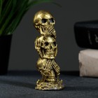 Фигура "Три черепа" состаренное золото, 10х4х4см - фото 9559617