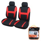 Чехлы для сидений универсальные RS-3+, на передние сиденья, велюр, черный/красный - фото 295467974