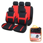 Чехлы для сидений универсальные "RS-3k+", на весь салон, велюр, черный/красный - фото 295467976