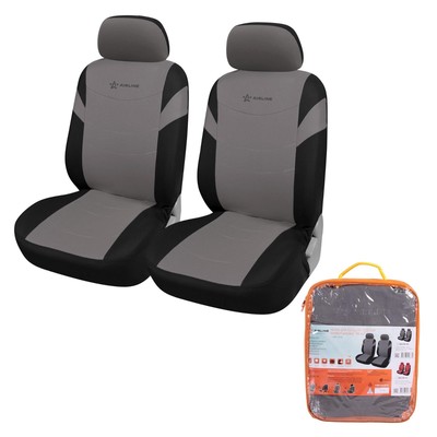 Чехлы для сидений универсальные RS-4+, на передние сиденья, велюр, черный/серый