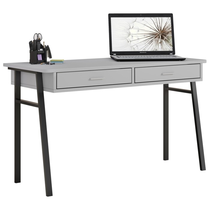 Стол письменный Polini kids Aviv, 2 ящика, 1400×618×747 мм, металлические опоры, цвет серый - Фото 1