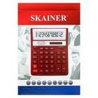 Калькулятор настольный большой SKAINER SK-777XRD, 12 разрядов, двойное питание, двойная память, 157x200x32 мм, красный - фото 9777757