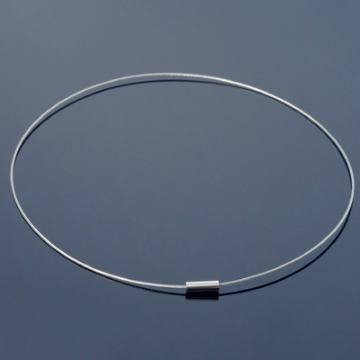 Основа для колье (чокер) с замком, 1 мм, цвет стальной, 45 см