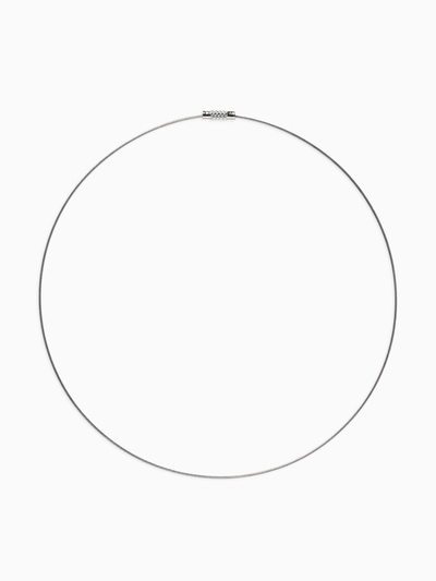 Основа для колье (чокер) с замком, 1 мм, цвет стальной, 45 см