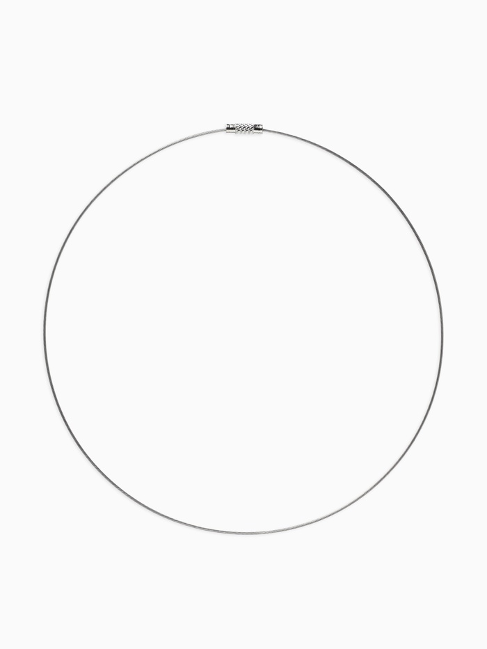 Основа для колье (чокер) с замком, 1 мм, цвет стальной, 45 см - Фото 1