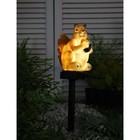Садовый светильник на солнечной батарее «Белочка с орешком», 41 см, 1 LED, свечение тёплое белое - фото 320894561
