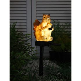 Садовый светильник на солнечной батарее «Белочка с орешком», 41 см, 1 LED, свечение тёплое белое
