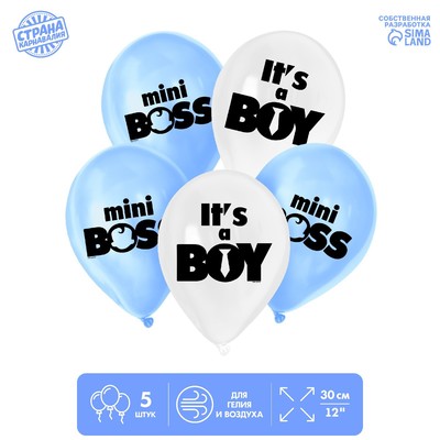 Шар латексный 12" Mini boss, 5 шт.