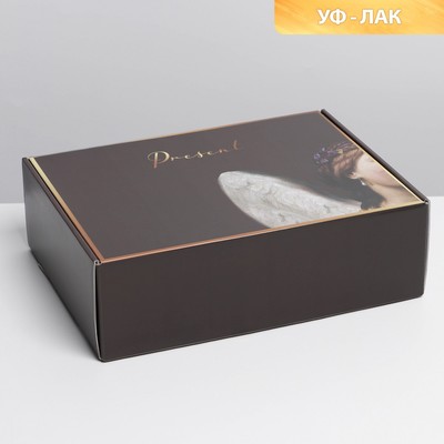 Коробка подарочная складная, упаковка, Present, УФ-лак, 30.5 х 22 х 9.5 см