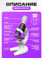 Микроскоп детский «Юный ботаник», кратность х100, х400, х1200, подсветка - Фото 2