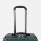 Чемодан серый 24", отдел на молнии, кодовый замок, 4 колеса, цвет тёмно-зелёный - фото 24423789