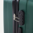 Чемодан серый 24", отдел на молнии, кодовый замок, 4 колеса, цвет тёмно-зелёный - фото 24423790