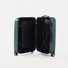 Чемодан серый 24", отдел на молнии, кодовый замок, 4 колеса, цвет тёмно-зелёный - фото 24423792