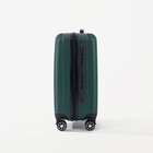 Чемодан малый 20", отдел на молнии, кодовый замок, 4 колеса, цвет тёмно-зелёный - фото 24149631