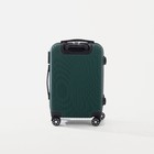 Чемодан малый 20", отдел на молнии, кодовый замок, 4 колеса, цвет тёмно-зелёный - фото 24149632