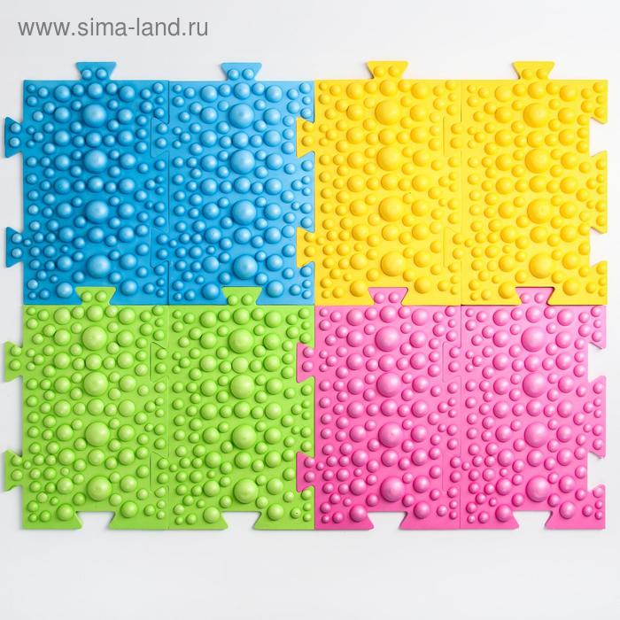 Детский массажный коврик - пазл, 8 модулей размерами 27,3 х 17,3 см, цвета МИКС - Фото 1