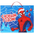 Новый год. Пакет подарочный, 40х49х19 см, упаковка, Человек-паук - Фото 5