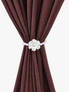 Подхват для штор «Цветок», d=6 см, цвет серебряный/белый - Фото 1