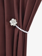 Подхват для штор «Цветок», d=6 см, цвет серебряный/белый - Фото 2