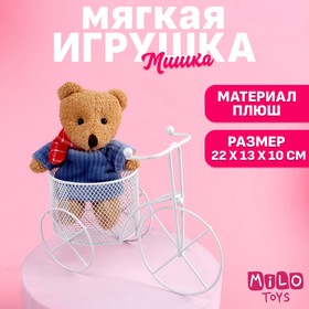 Мягкая игрушка «Мишка на велосипеде», медведь, цвета МИКС 7306461