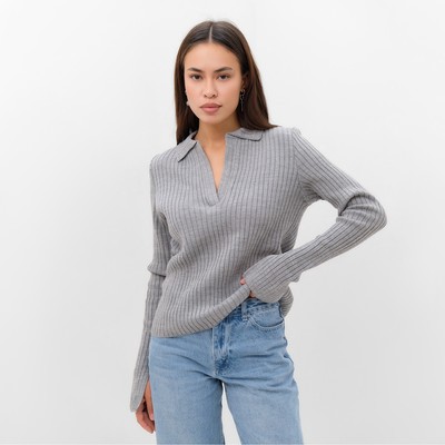 Джемпер с V-горловиной женский MIST, размер 44-46, серый