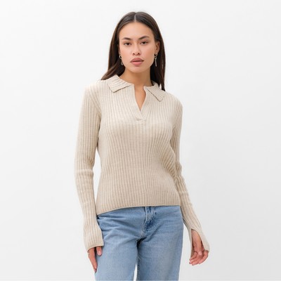 Джемпер с V-горловиной женский MIST, размер 44-46, бежевый