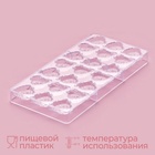 Форма для конфет и шоколада KONFINETTA «Листочки», 27.5×13.5×2.5 см, 21 ячейка 4×3×0.8 см, прозрачная - Фото 2