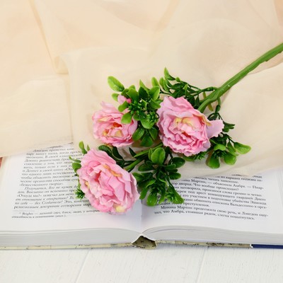 Цветы искусственные «Пион ветка», h=36 см, d=6 см, розовые