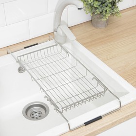 

Сушилка для посуды и фруктов на раковину раздвижная Доляна, 35,5(54)×20,5×4 см