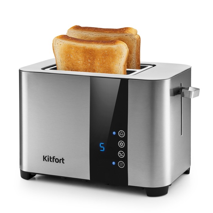 Тостер Kitfort КТ-2047, 850 Вт, 7 режимов прожарки, 2 тоста, серый - Фото 1