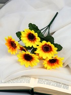 Букет искусственный «Радужный подсолнух», h=30 см, d=7 см - Фото 1