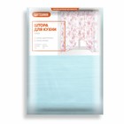 Штора-тюль для кухни арка Witerra 285x160см, голубой, вуаль, пэ100% - фото 22947221