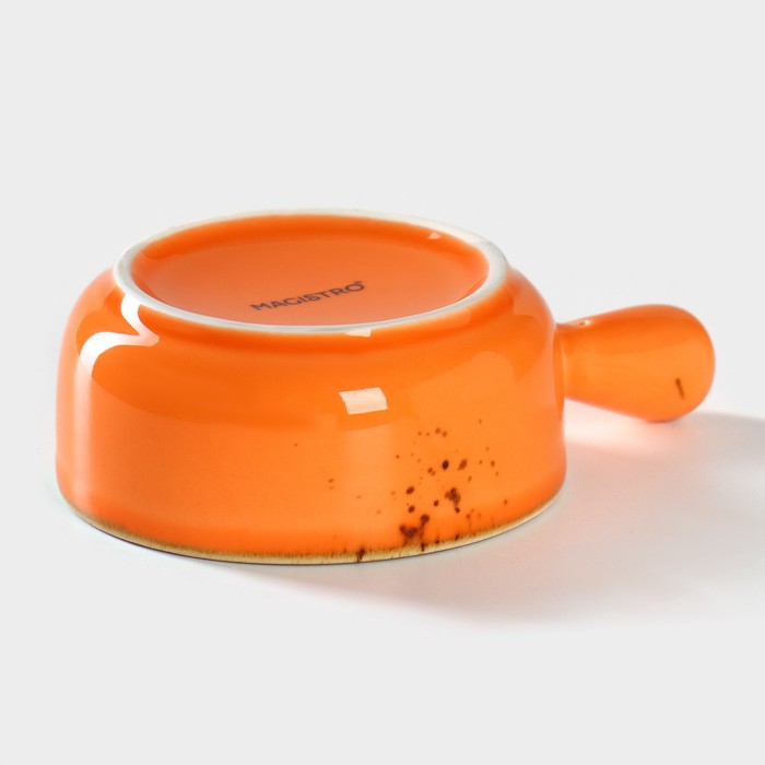 Кокотница фарфоровая Magistro «Церера», 100 мл, d=7,5 см, цвет оранжевый - фото 1908835170