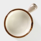 Кокотница Magistro «Церера», 100 мл, d=7.5 см, фарфор, коричневая - Фото 3