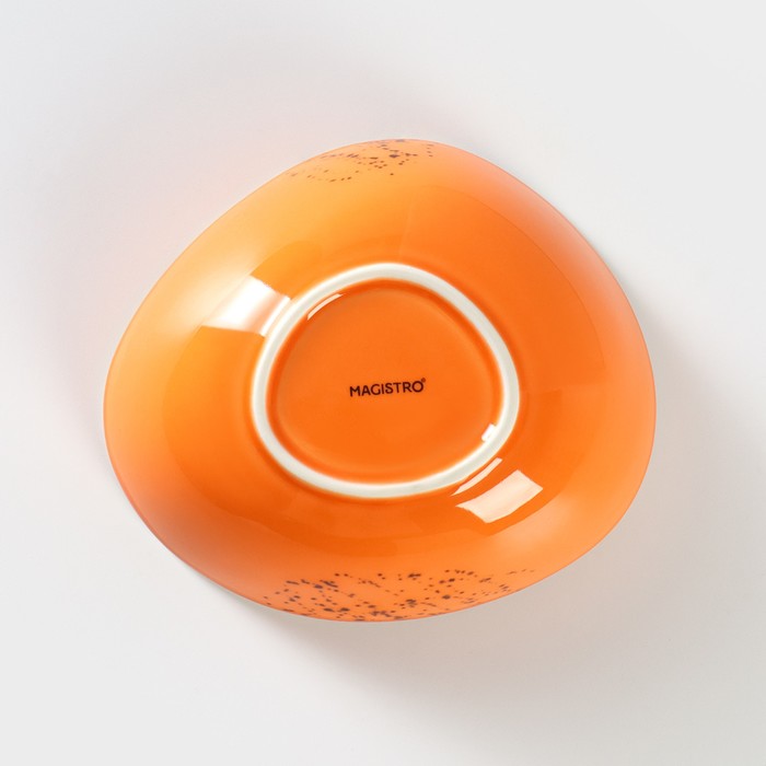 Салатник фарфоровый Magistro «Церера», 440 мл, 15,3×13 см, цвет оранжевый - фото 1908835193