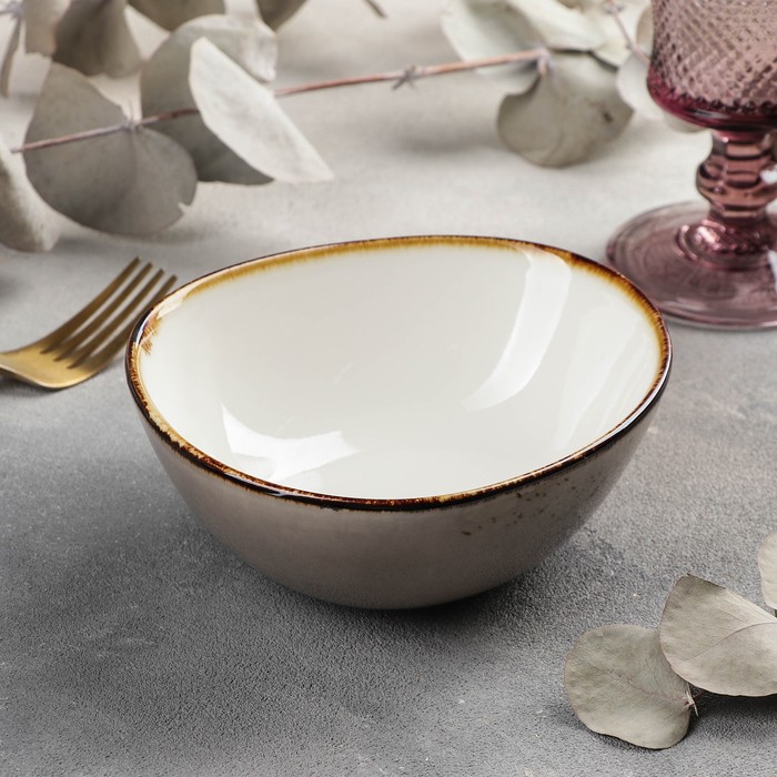 Салатник Magistro «Церера», 440 мл, 15.3×13 см, фарфор, коричневый - Фото 1