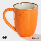 Кружка фарфоровая Magistro «Церера», 400 мл, цвет оранжевый - Фото 2