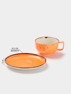 Чайная пара Magistro «Церера», 2 предмета: чашка 250 мл, блюдце d=16.3 см, фарфор, оранжевая - Фото 2