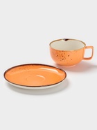 Чайная пара Magistro «Церера», 2 предмета: чашка 250 мл, блюдце d=16.3 см, фарфор, оранжевая - Фото 14