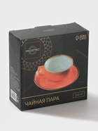Чайная пара Magistro «Церера», 2 предмета: чашка 250 мл, блюдце d=16.3 см, фарфор, оранжевая - Фото 18