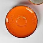 Чайная пара фарфоровая Magistro «Церера», 2 предмета: чашка 250 мл, блюдце d=16,3 см, цвет оранжевый - Фото 3
