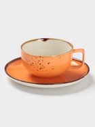 Чайная пара Magistro «Церера», 2 предмета: чашка 250 мл, блюдце d=16.3 см, фарфор, оранжевая - Фото 3