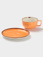 Чайная пара Magistro «Церера», 2 предмета: чашка 250 мл, блюдце d=16.3 см, фарфор, оранжевая - Фото 4
