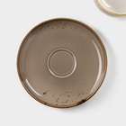 Чайная пара Magistro «Церера», 2 предмета: чашка 250 мл, блюдце d=16.3 см, фарфор, коричневая - Фото 3