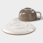 Чайная пара Magistro «Церера», 2 предмета: чашка 250 мл, блюдце d=16.3 см, фарфор, коричневая - Фото 4